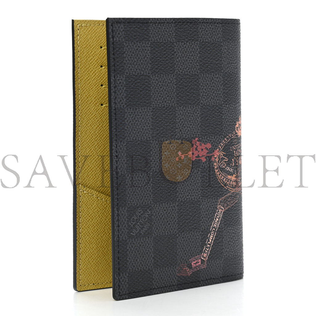 LOUIS VUITTON DAMIER GRAPHITE STAMPS PASSPORT COVER OLIVE N64604 (14*10*2.5cm)